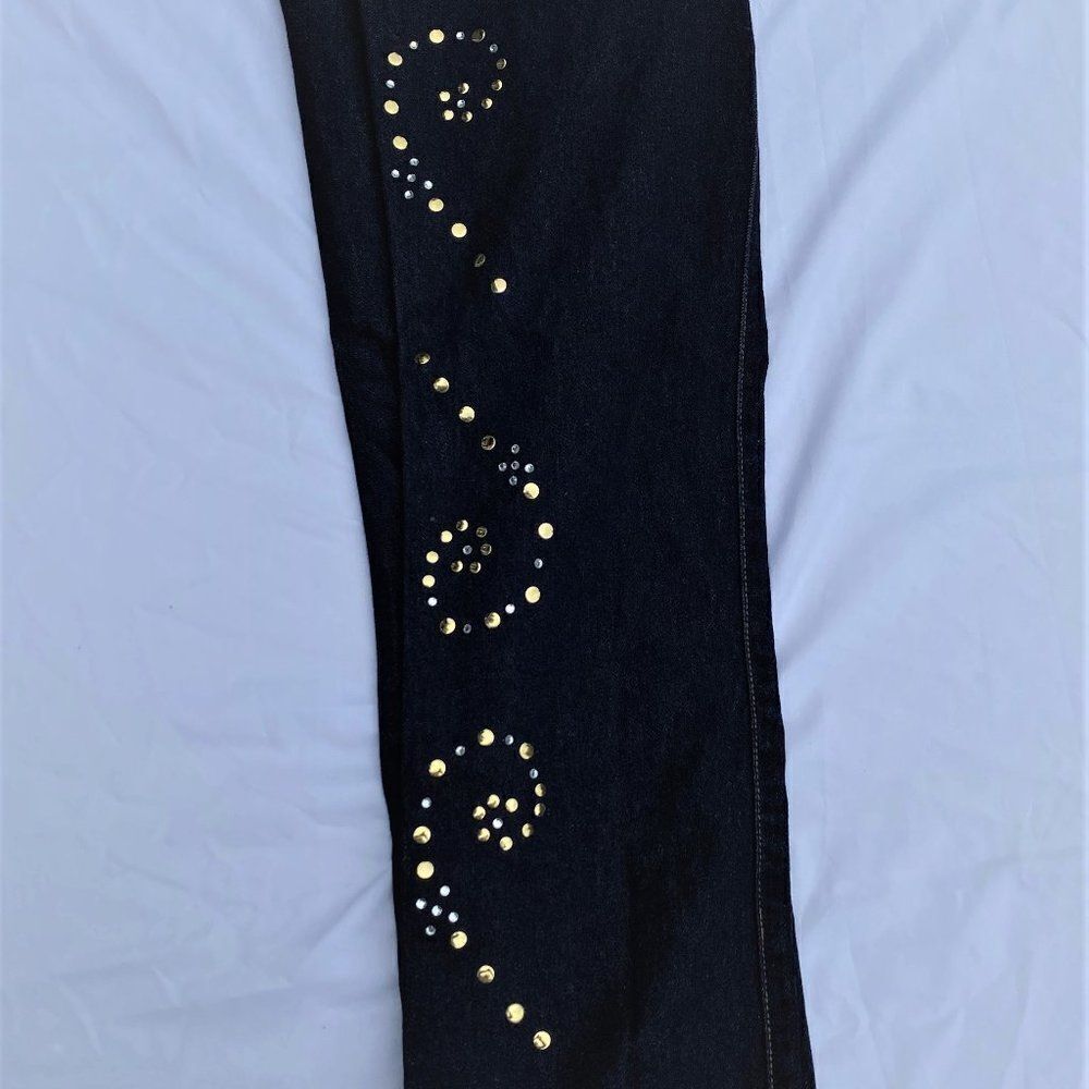 Pure Diva Brand Embellished Dark Wash Jeans 9 - Picture 7 of 7